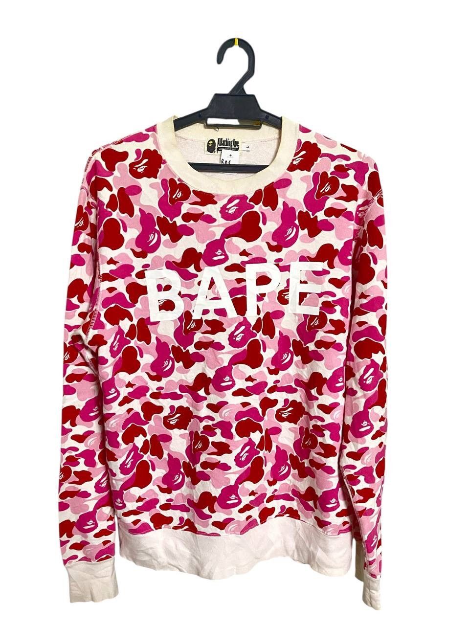 Bape A Bathing Ape Bape Crewneck Pink Camo Sweatshirt Size US L / EU 52-54 / 3 - 1 Thumbnail