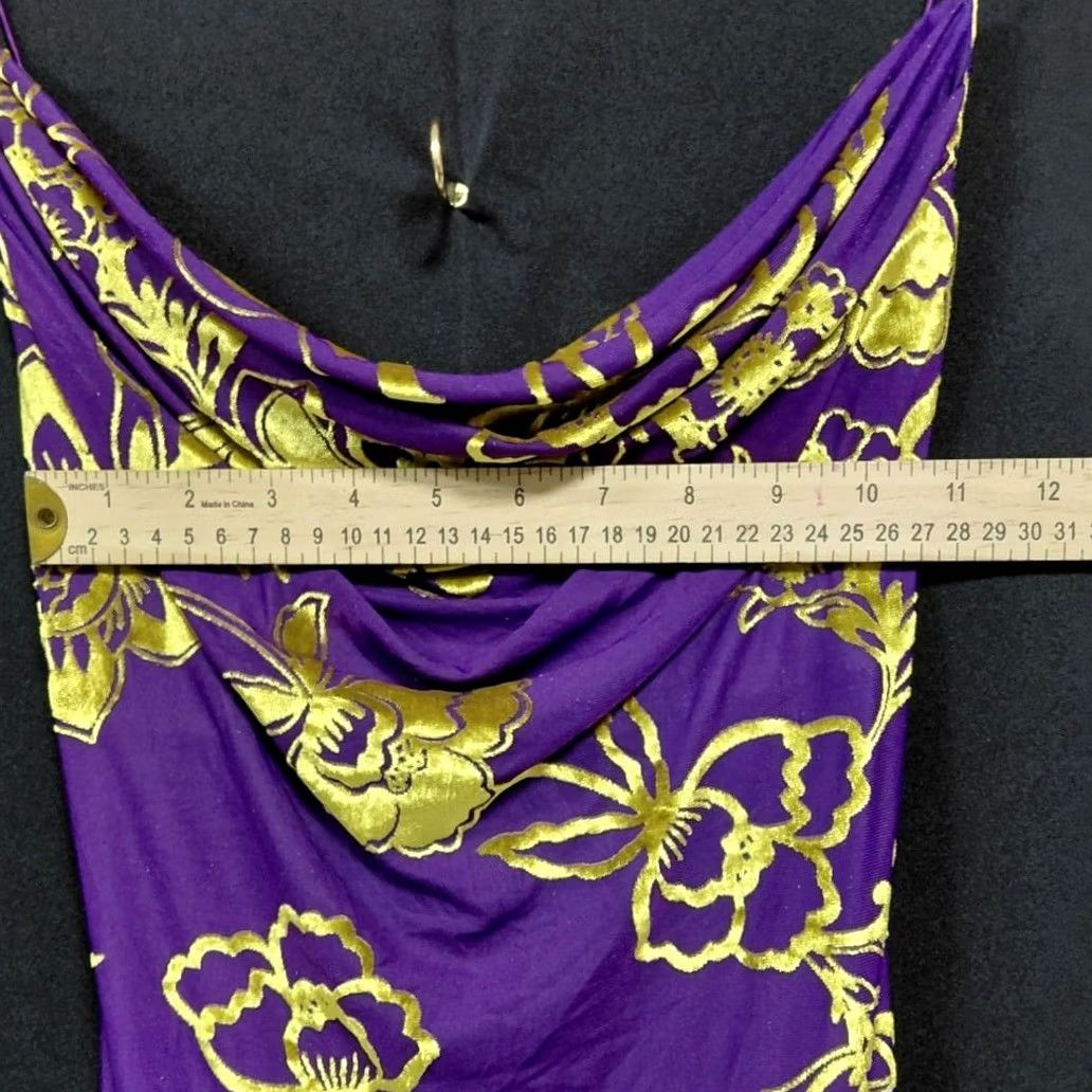 Vintage RUNAWAY THE LABEL Floral Maxi Dress Purple Sleeveless Scoop Neck XS Women's TANK DRESS Casual Party/Cocktail Long Sleevesless? Size XS / US 0-2 / IT 36-38 - 6 Thumbnail