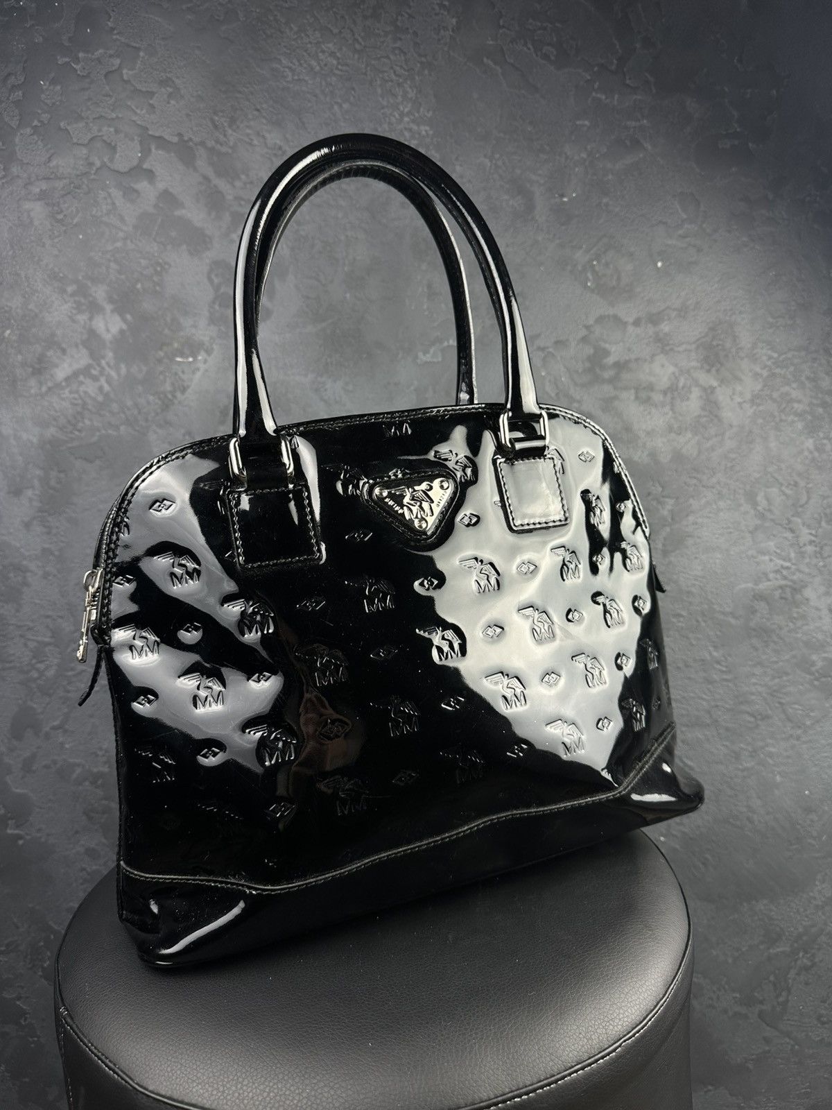 Designer × Maison Mollerus Maison Mollerus Black Patent Leather Shoulder Bag Size ONE SIZE - 7 Thumbnail