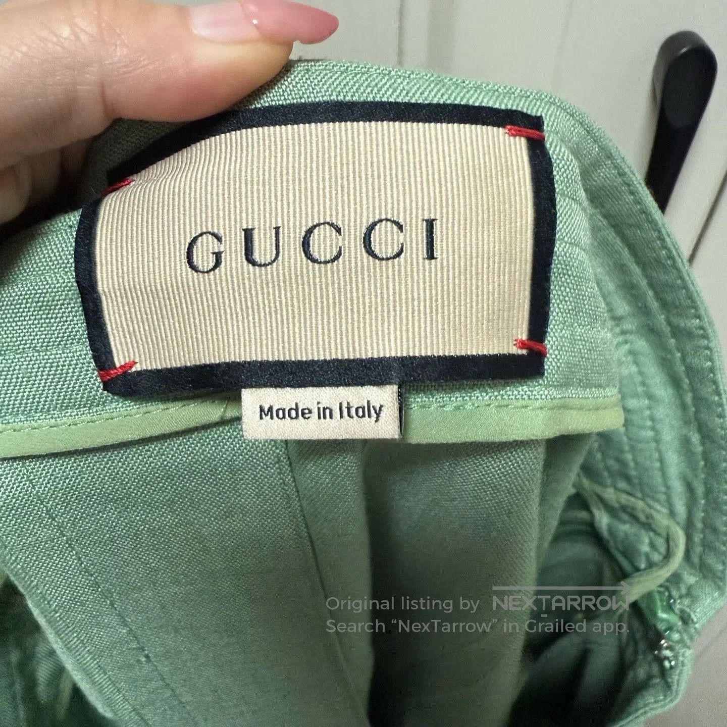 Gucci Gucci Green Horsebit Leather Patch Slit Skirt. Size 31" - 3 Thumbnail