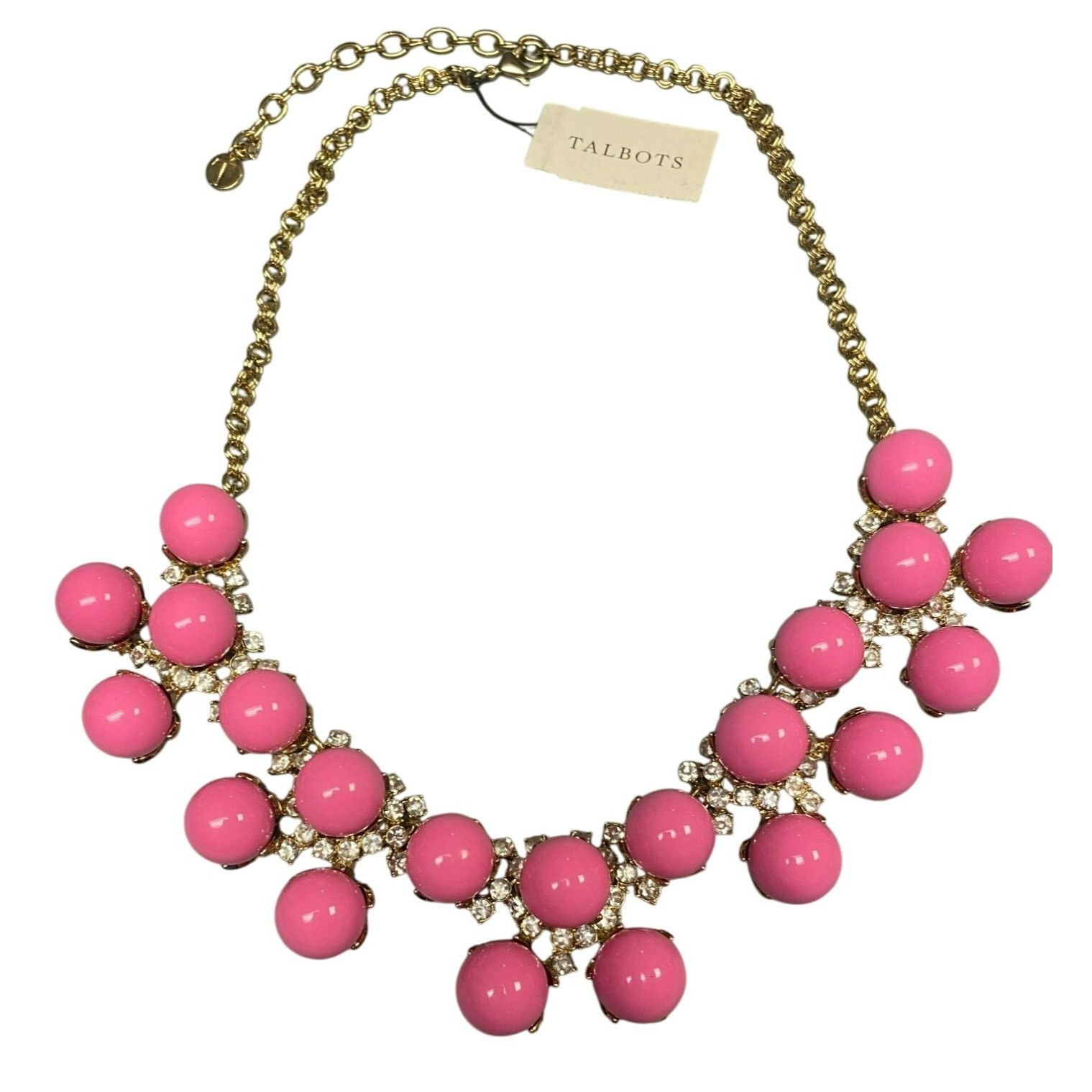 Talbots Talbots Chunky Pink Bubble Beaded Statement Necklace With Rh Size ONE SIZE - 1 Thumbnail