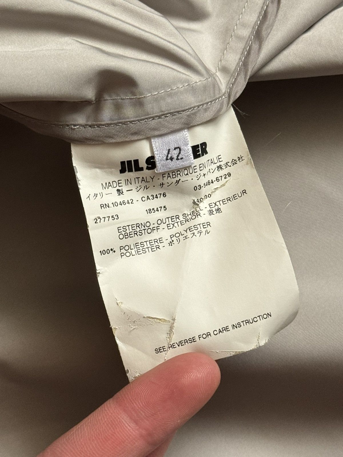 Designer × Jil Sander × Vintage Jil sander 42 nylon beige blazer jacket crop coat button up Size M / US 6-8 / IT 42-44 - 11 Thumbnail