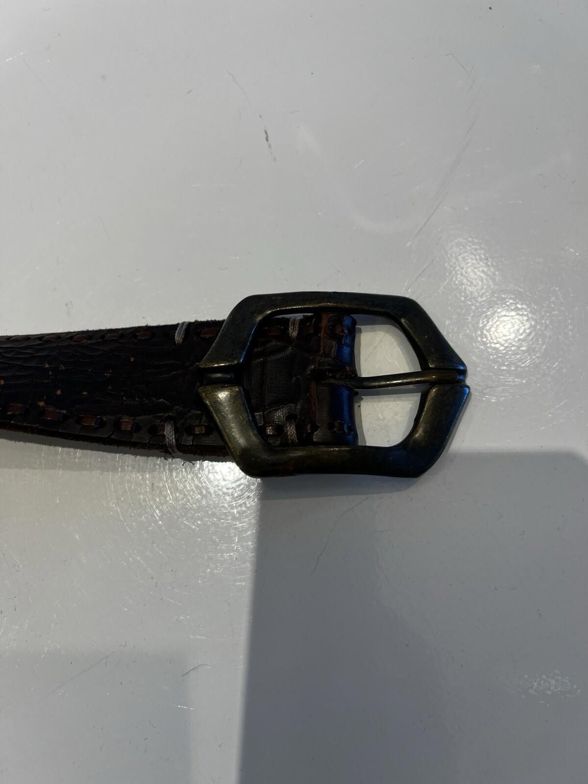 The Unbranded Brand Brown Leather Belt Size ONE SIZE - 3 Thumbnail