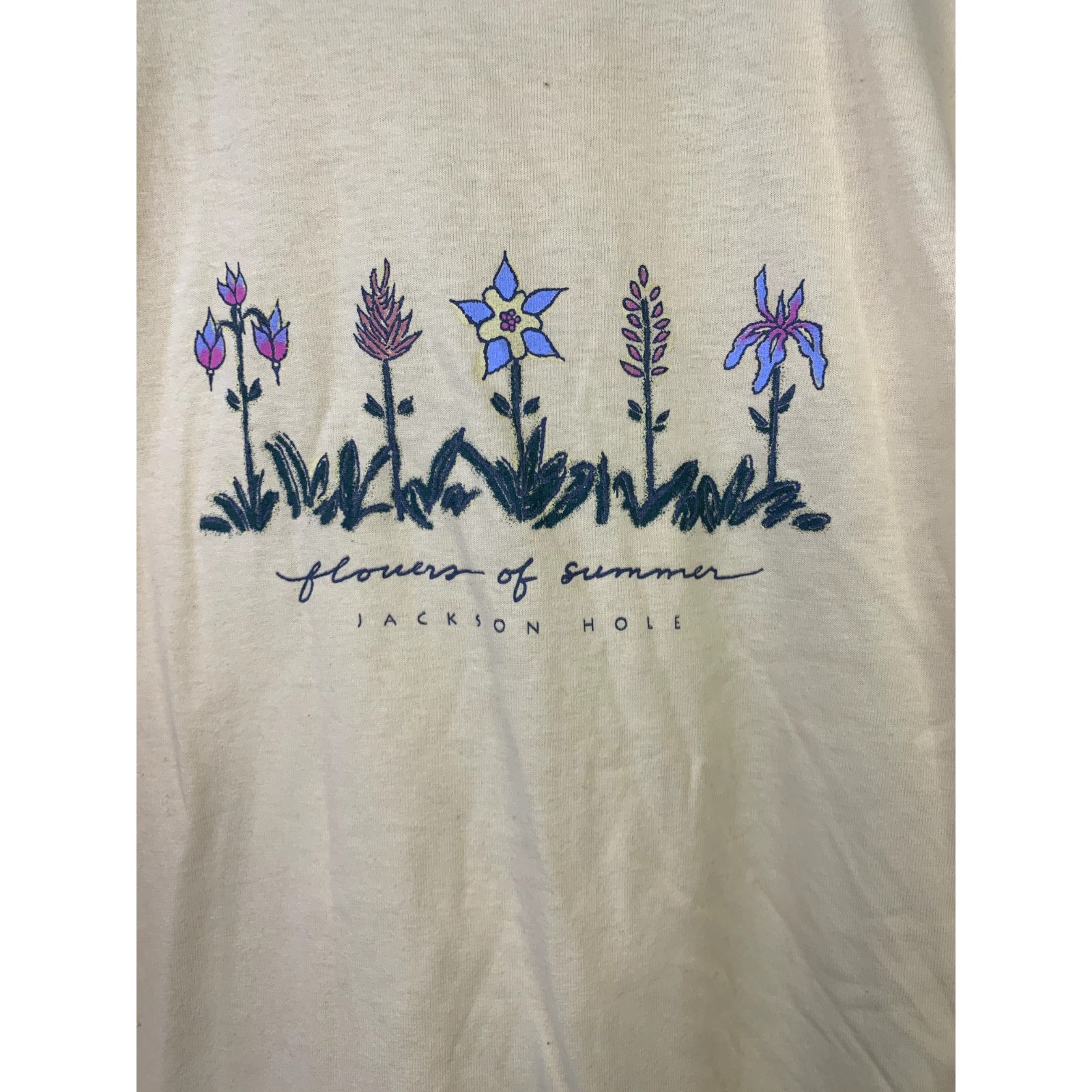 Jerzees Vintage Jackson Hole Shirt Flowers Of Summer 90s Tee XL Size US XL / EU 56 / 4 - 2 Thumbnail