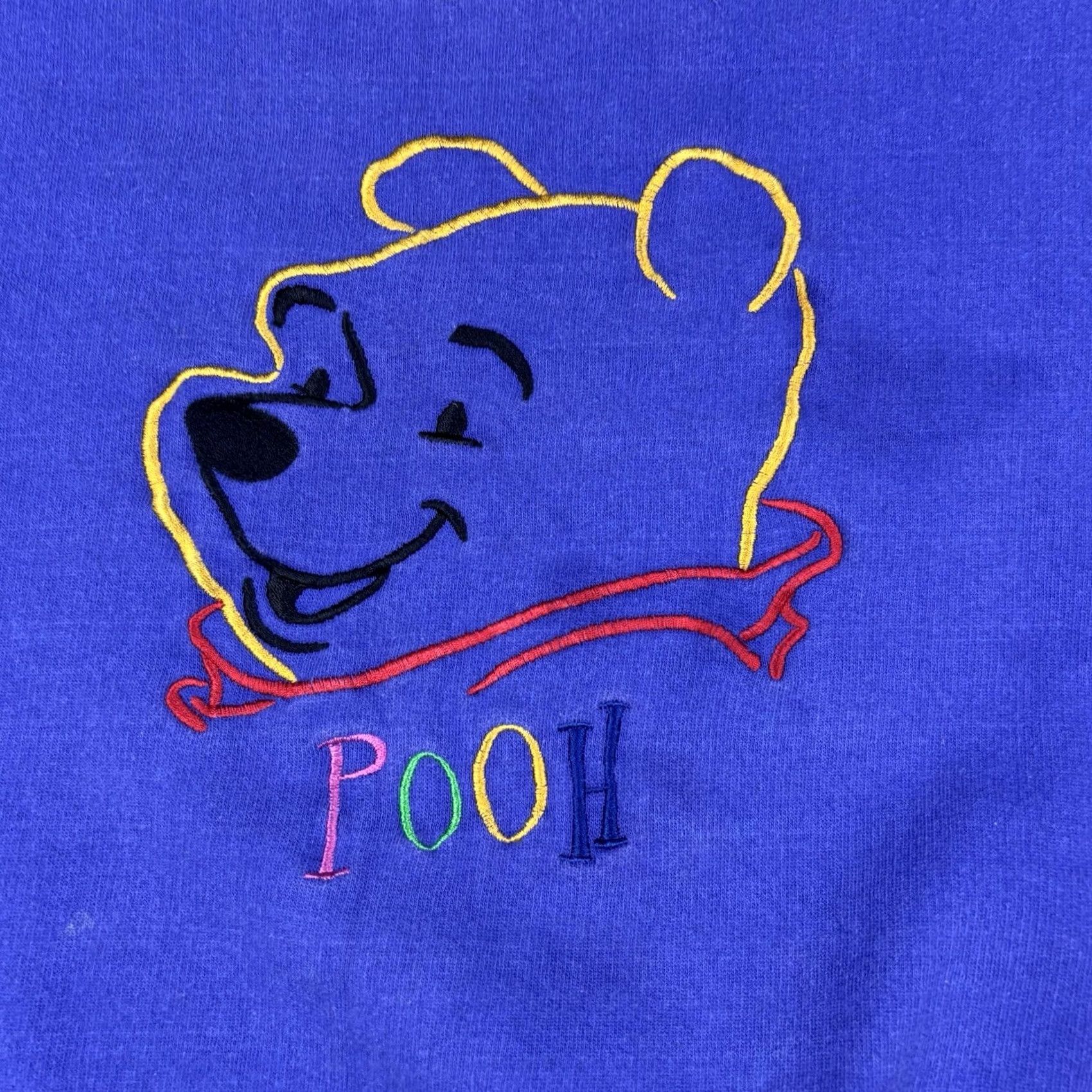 Disney VINTAGE Disney Pooh Sweatshirt Purple Embroidered Cartoon Size S Mens 90s Cartoon USA Graphic Print Pullover Heavyweight Cotton Fleece Size US S / EU 44-46 / 1 - 3 Thumbnail
