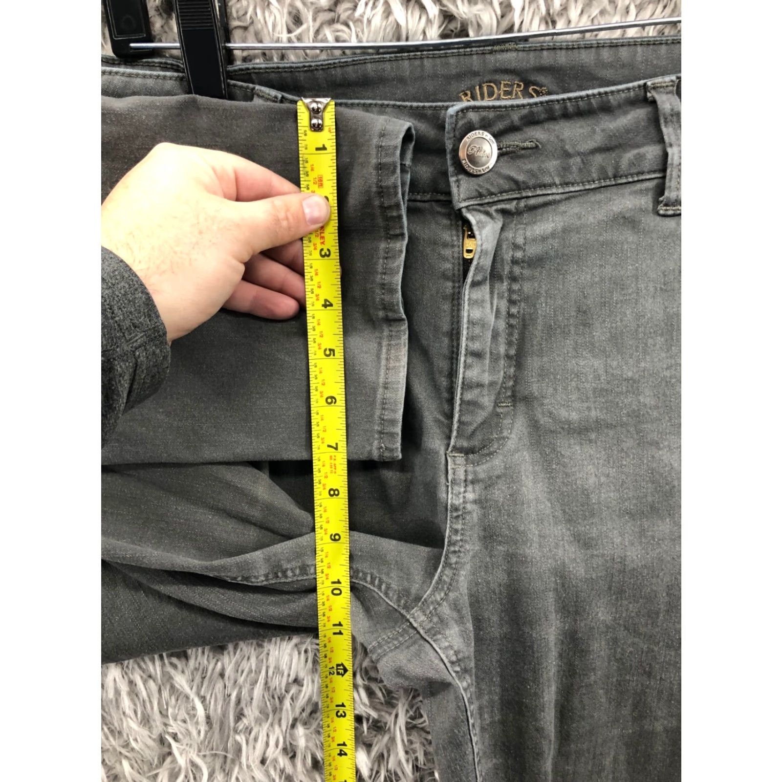 Lee Lee Jeans Grey Denim Size 16 Womens High Rise Straight 5-Pocket Zip Button Belt Loops Regular Inseam 30in Dark Wash Utility Size 38" / US 16 / IT 52 - 4 Thumbnail
