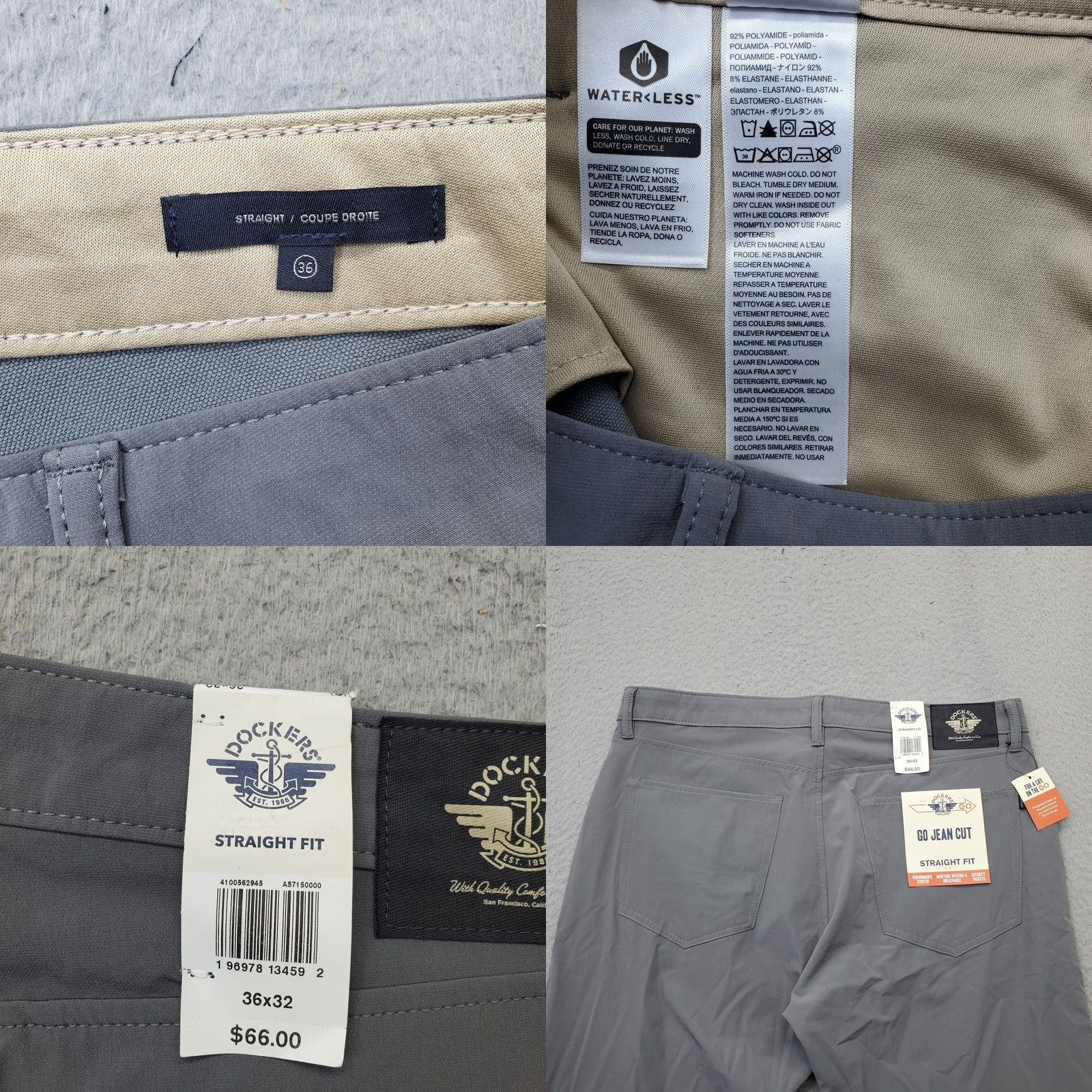 Dockers DOCKERS Mens Chino Pants 36 Gray Smart 360 Flex Comfort Straight Leg Outdoor Shirt Size US 36 / EU 52 - 8 Thumbnail