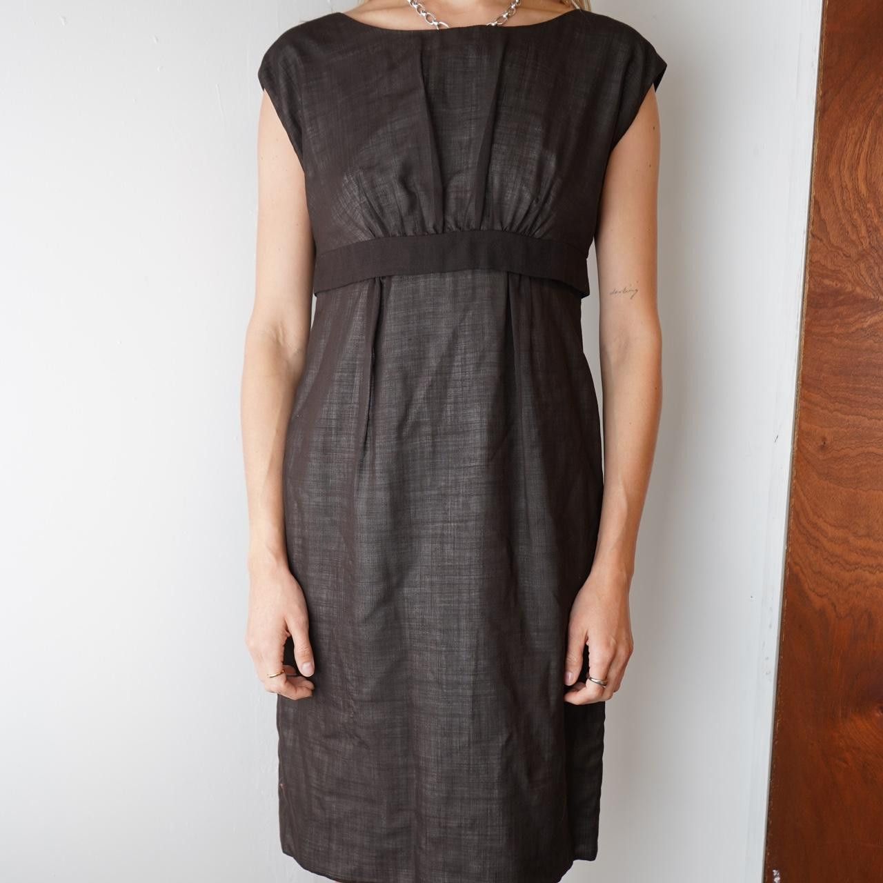 Margaret Howell Margaret Howell Brown Wool Dress with Silk Lining Size M / US 6-8 / IT 42-44 - 2 Thumbnail