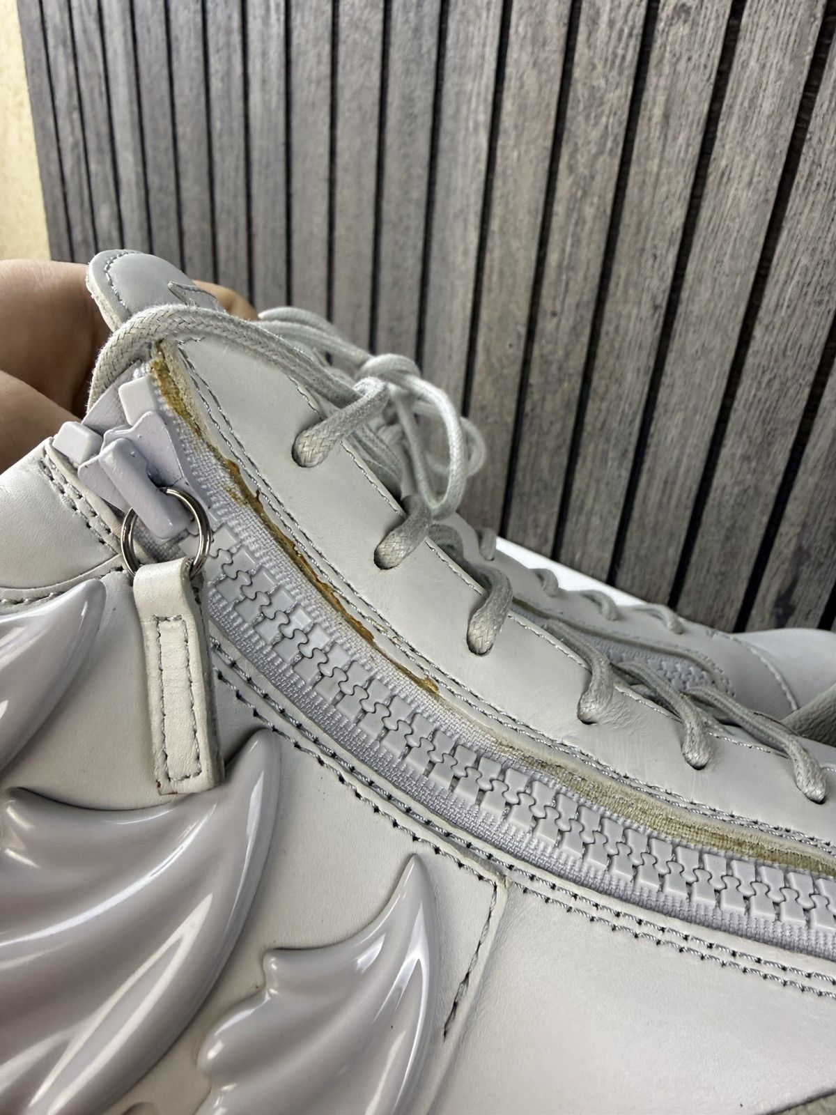 Giuseppe Zanotti 2000s Kanye west Giuseppe Zanotti Triple Wing White sz 40 Size US 7.5 / EU 40-41 - 14 Thumbnail