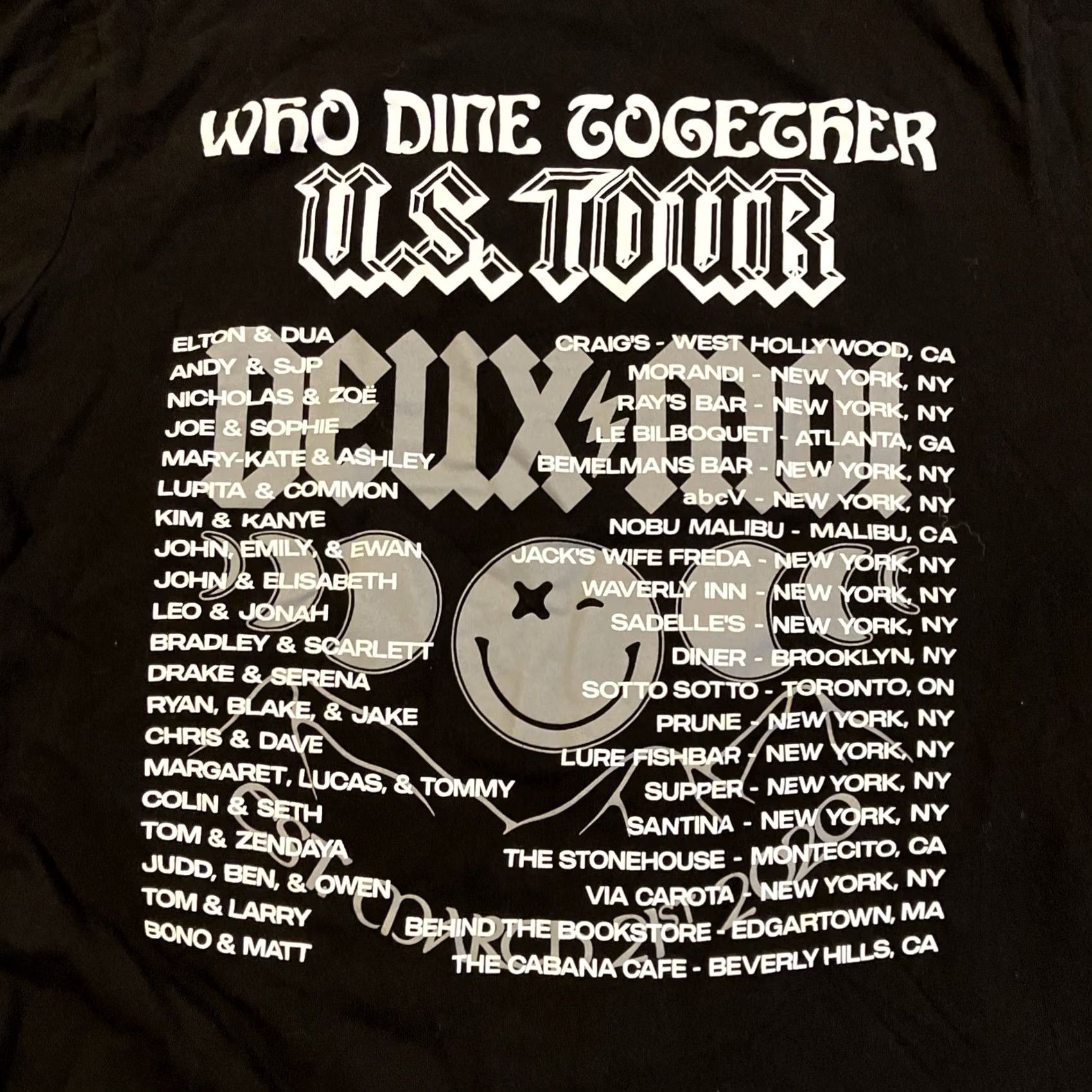 Vintage Deux Moi Shirt Mens L Black RARE Who Dine Together Tour Double Sided Men Size US L / EU 52-54 / 3 - 5 Thumbnail