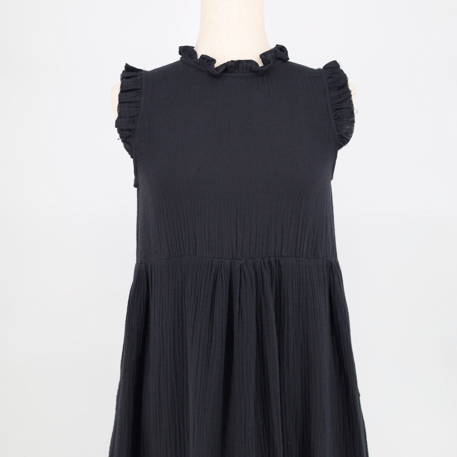 The Unbranded Brand American Rose Women Black Cotton Ruffle Midi Dress Size S Size S / US 4 / IT 40 - 4 Thumbnail