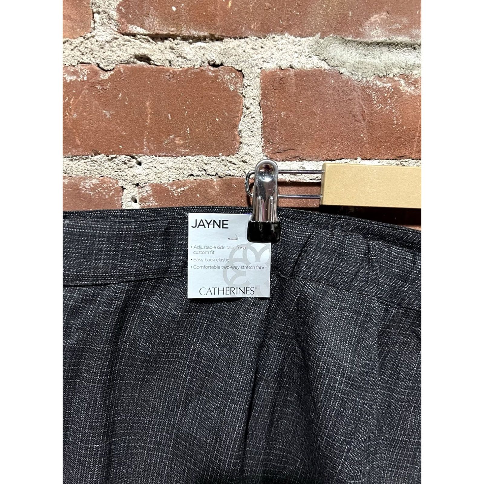 Vintage VINTAGE Catherines Jayne Dark Gray Pinstripe Trouser Pants Slacks 32W Trousers Women Plus Gray Dress Pants Size 24" / US 00 / IT 34 - 4 Thumbnail