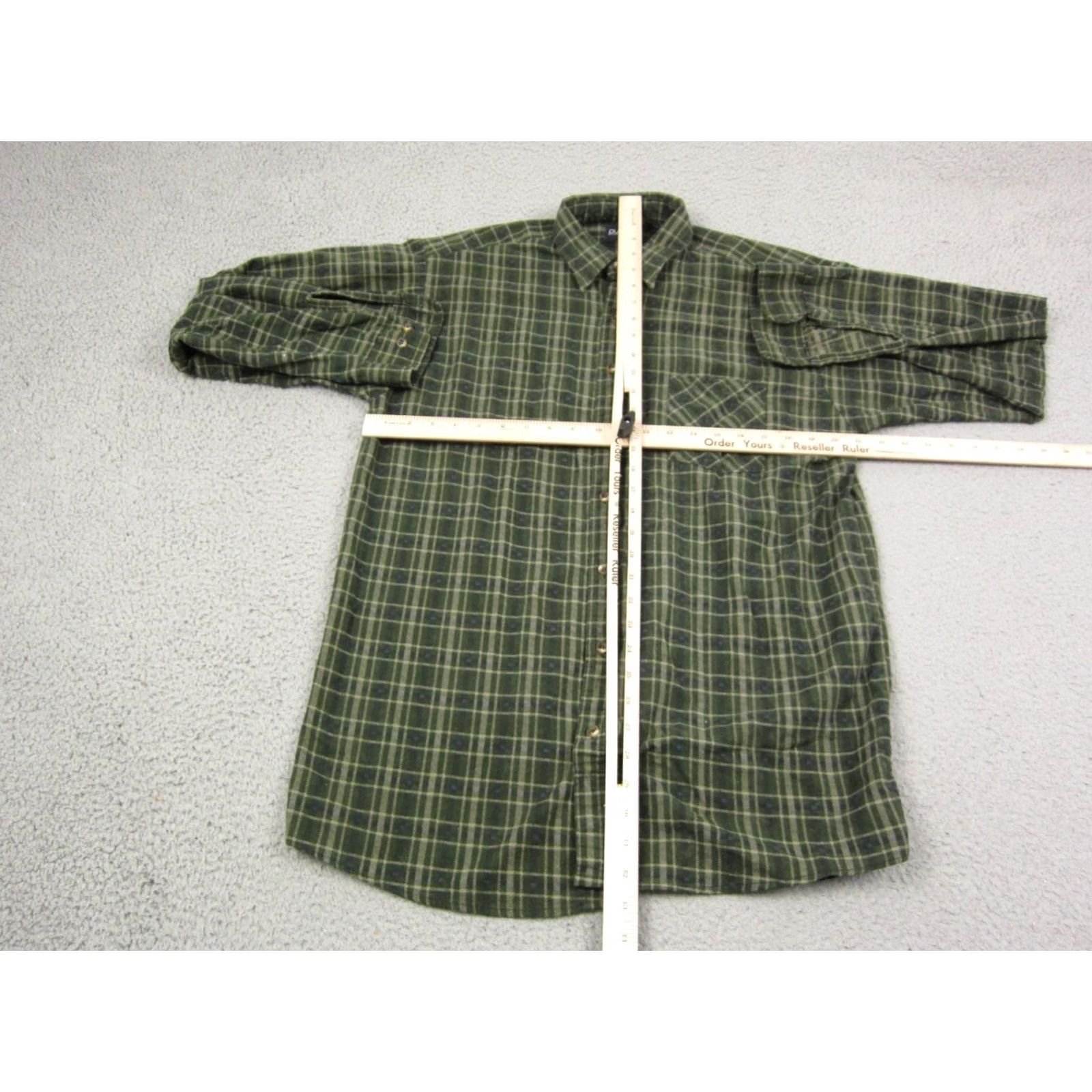 Vintage Vintage Puritan Flannel Shirt Adult Large Tall LT Green Plaid Mens Made in USA Size US L / EU 52-54 / 3 - 6 Thumbnail