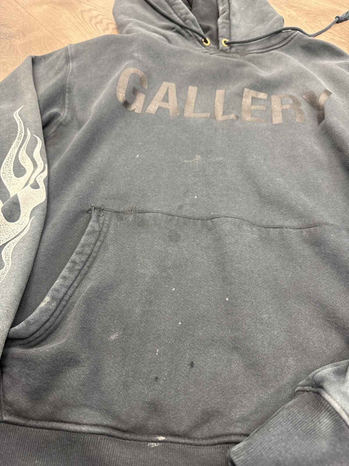 Gallery Dept. Gallery dept flames hooded sweatshirt black 2xl Size US XXL / EU 58 / 5 - 8 Thumbnail