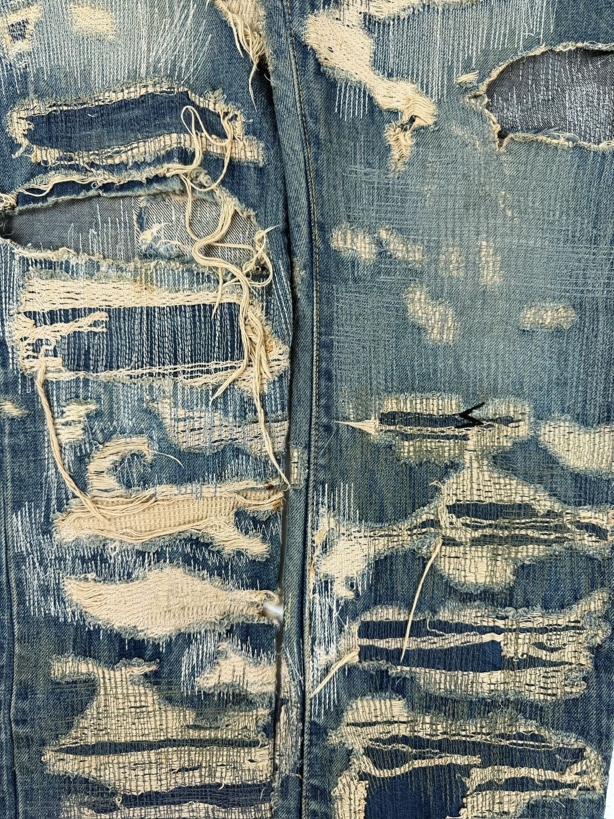 Undercover AW05 Undercover 85 ‘Arts & Crafts’ Blue Unaltered Denim Jeans Size US 35 - 2 Thumbnail