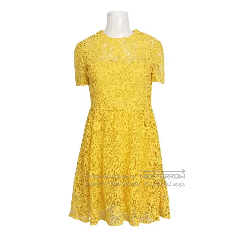 Valentino Valentino Yellow lace dress Size S / US 4 / IT 40 - 1 Thumbnail