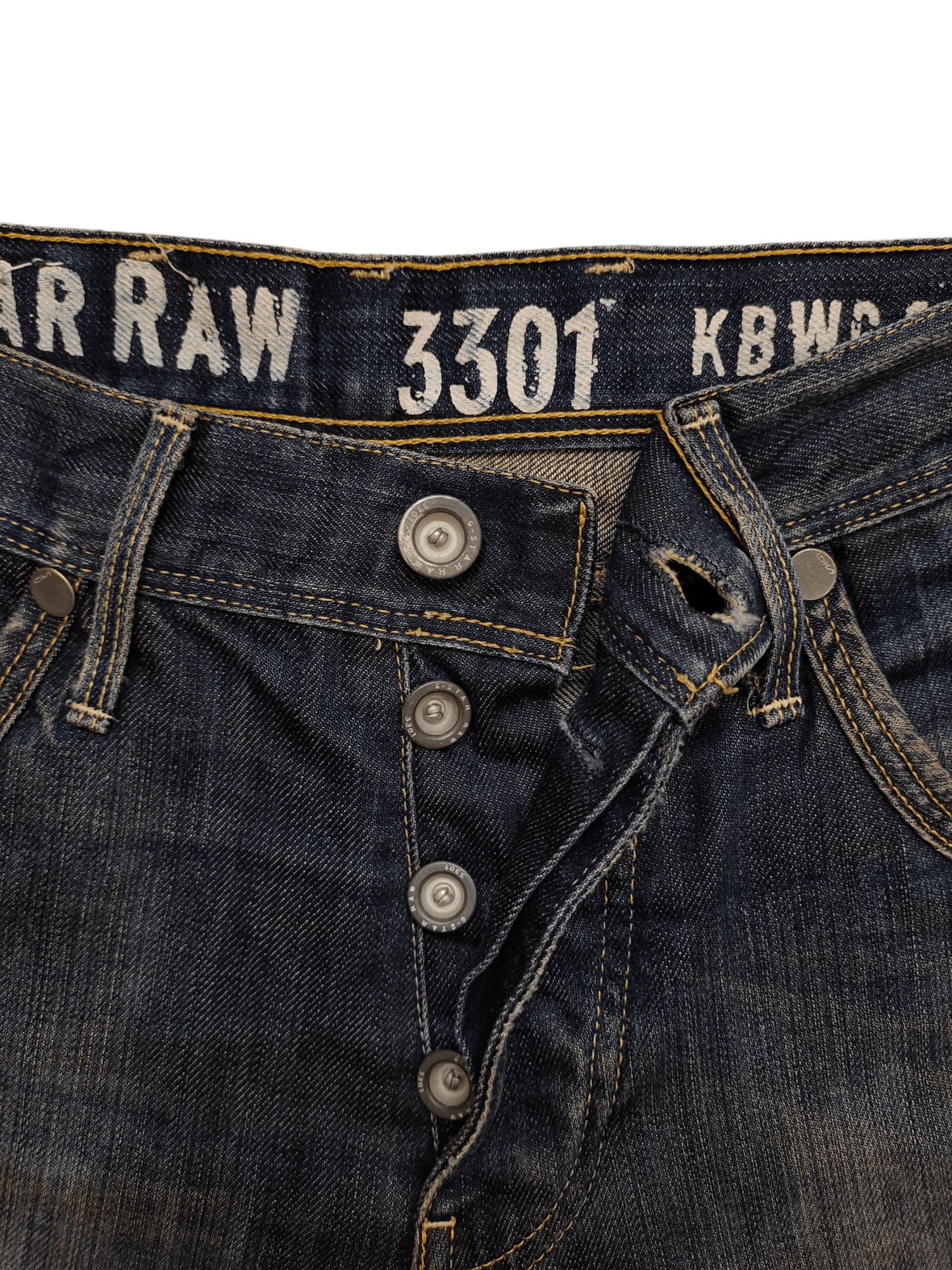 G-Star Vintage Y2k G-Star Raw 3310 Clawmark Distress Faded Jeans Size US 30 / EU 46 - 17 Thumbnail