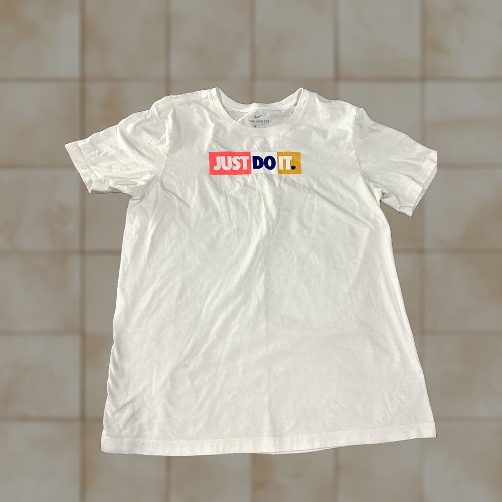 Nike Nike Shirt Mens Medium White Just Do It Graphic Tee T-Shirt Athletic Casual Size US M / EU 48-50 / 2 - 1 Thumbnail