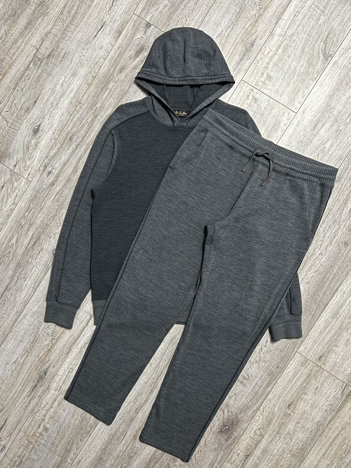 Loro Piana LORO PIANA Sweatsuit Virgin Wool Track Hoodie/Pants Size US L / EU 52-54 / 3 - 3 Thumbnail