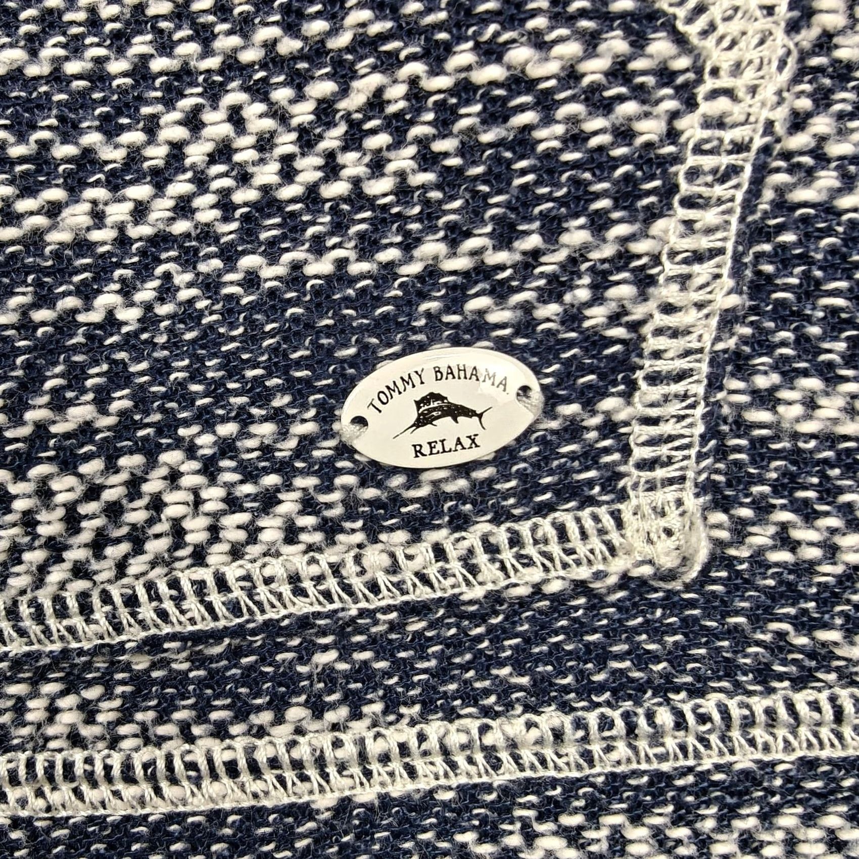 Tommy Bahama Tommy Bahama Hoodie Mens M Blue Fleece Henley Kangaroo Pocket Pullover Size US M / EU 48-50 / 2 - 3 Thumbnail