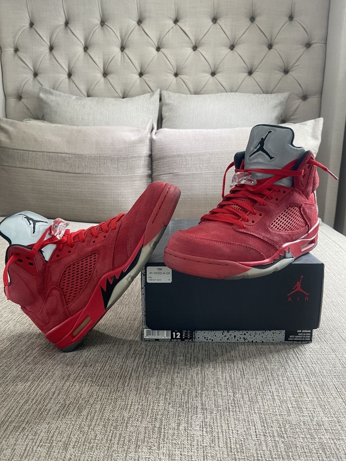 Jordan Brand Air Jordan 5 Retro ‘Red Suede’ Size US 12 / EU 45 - 1 Thumbnail