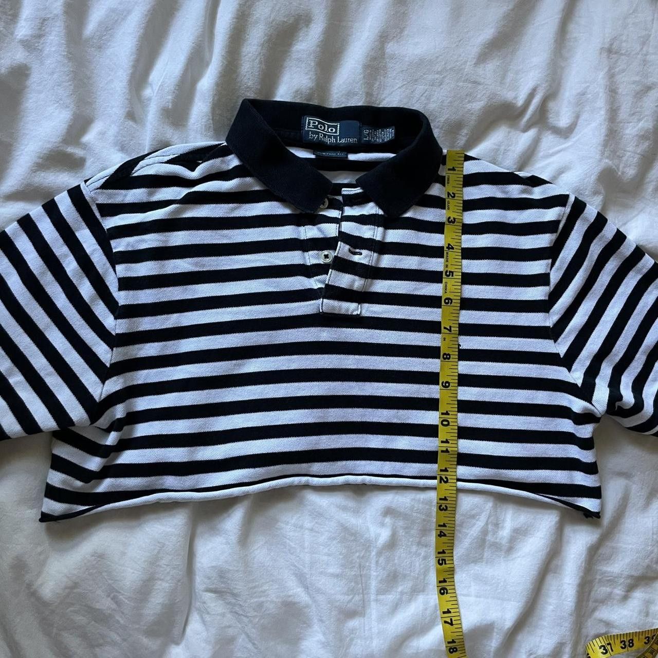 Vintage 90s Cropped Striped Polo Ralph Lauren Top / Polo Shirt Size L / US 10 / IT 46 - 4 Thumbnail