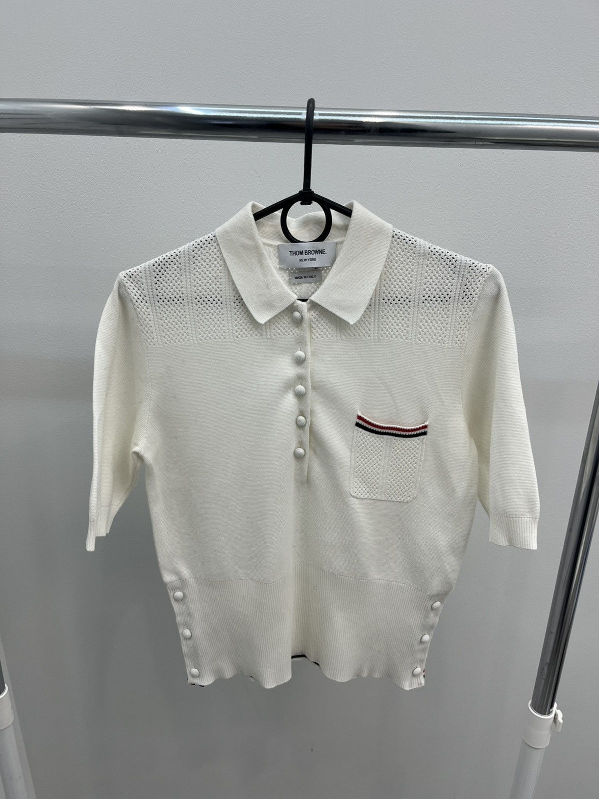 Thom Browne Thom Browne Silk Cotton Short Sleeve Sweater Size XS / US 0-2 / IT 36-38 - 2 Thumbnail