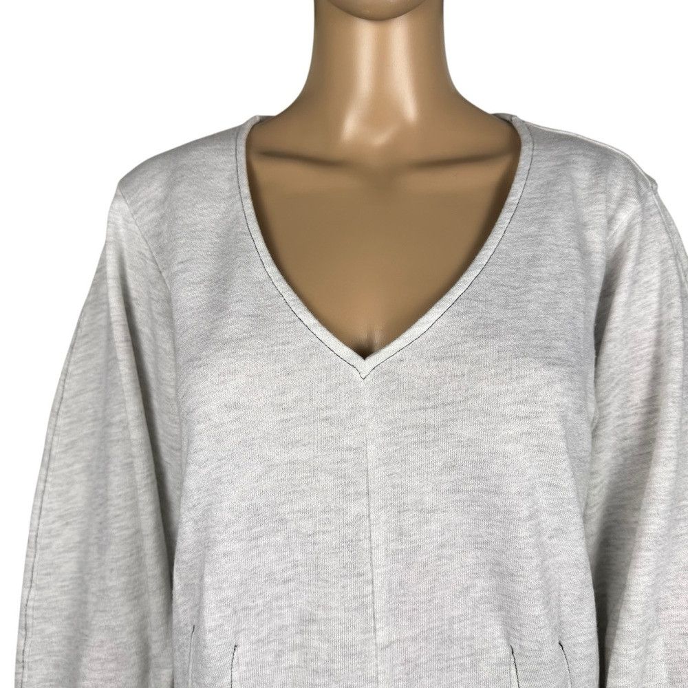 Other Eri + Ali Heather Gray Peplum V-Neck Sweatshirt Size L Size L / US 10 / IT 46 - 3 Thumbnail