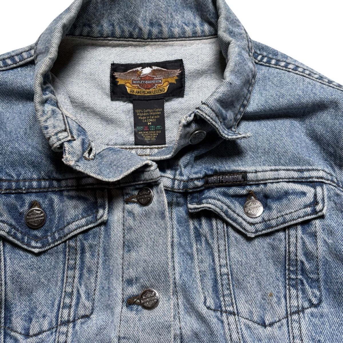 Harley Davidson Vintage Harley Davidson Light Wash Jean Jacket Women's M Size M / US 6-8 / IT 42-44 - 4 Thumbnail