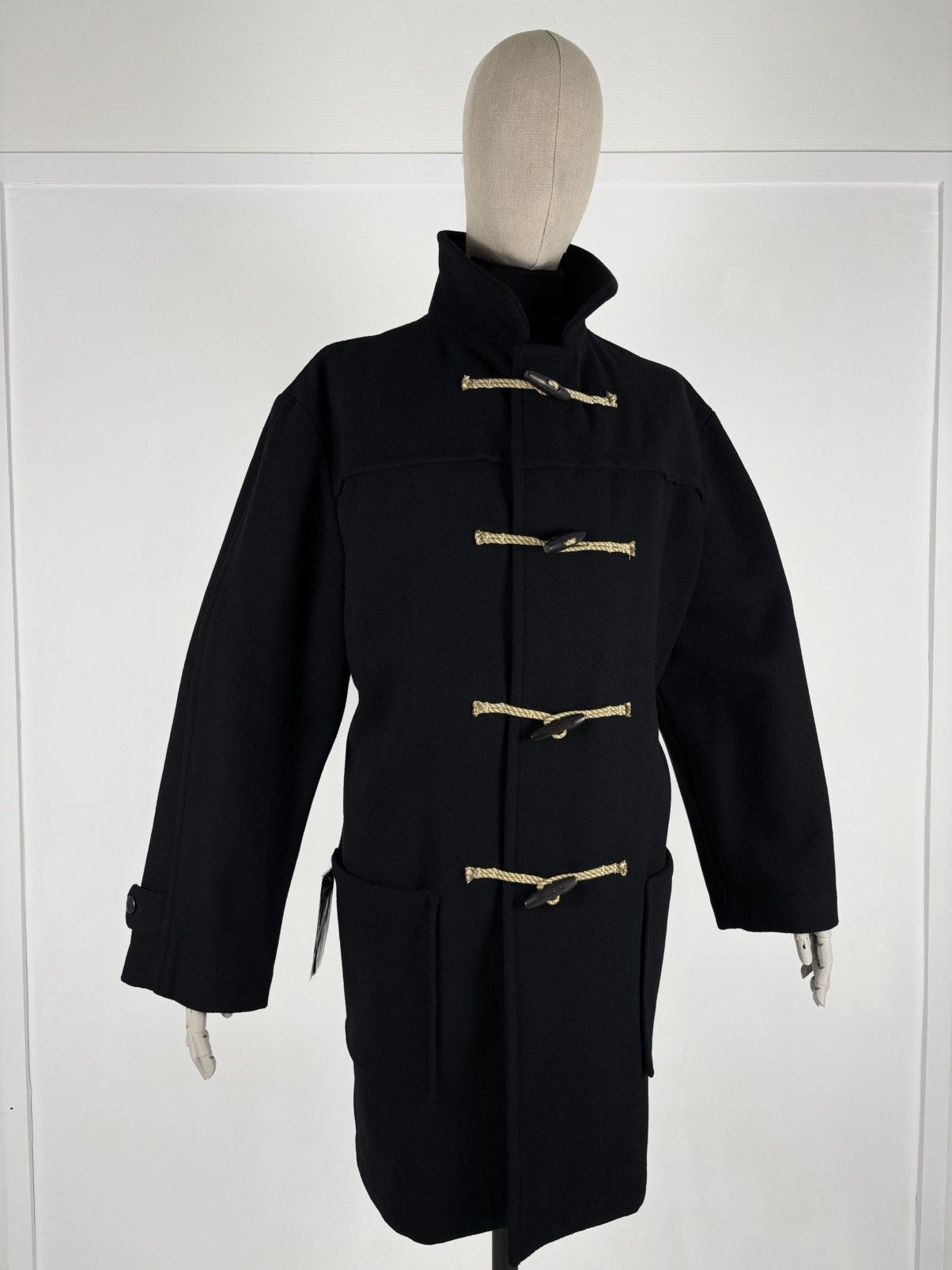 Polo Ralph Lauren DEADSTOCK 90’s POLO RL Admiral Wool Black Duffle Toggle Pea Coat Jacket Trench XL Size US XL / EU 56 / 4 - 12 Thumbnail