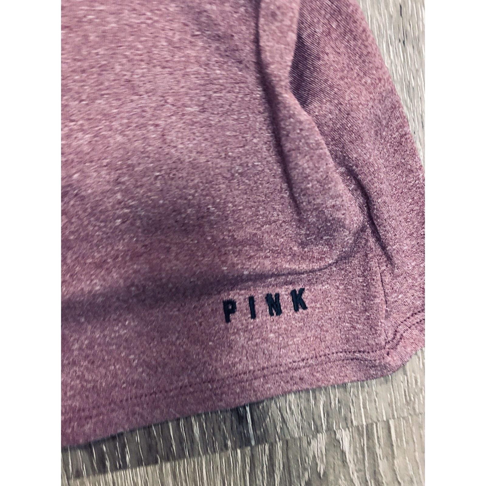 Victoria's Secret Victoria's Secret PINK Cropped Tank Womens Medium Purple Heathered Workout Sleeveless Pullover Activewear Size ONE SIZE - 2 Thumbnail