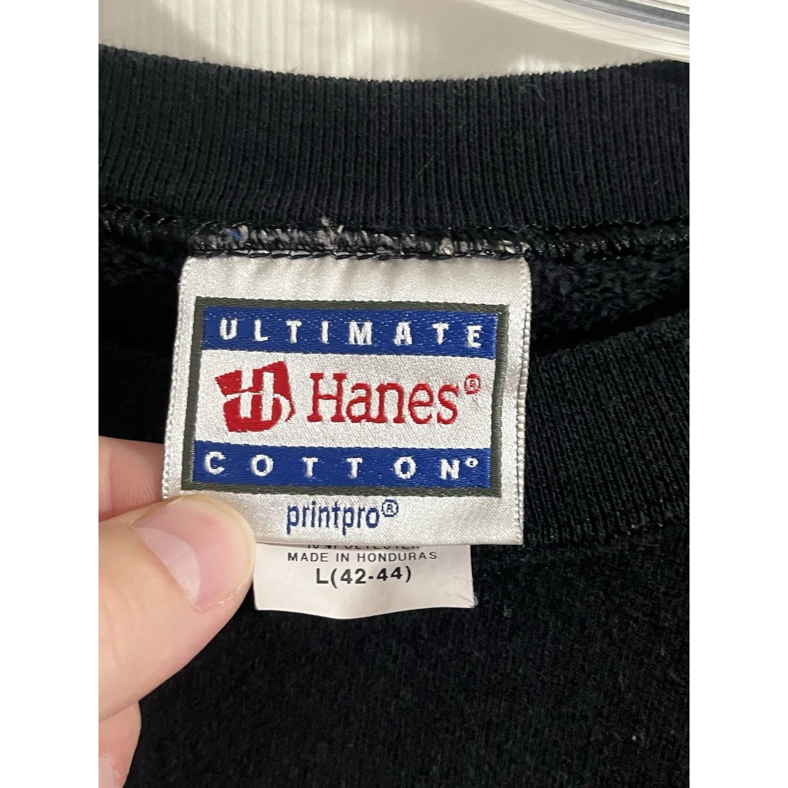 Hanes Vintage Wolf Mens Sweatshirt Black Size L Pullover 90s Howl Size US L / EU 52-54 / 3 - 3 Thumbnail