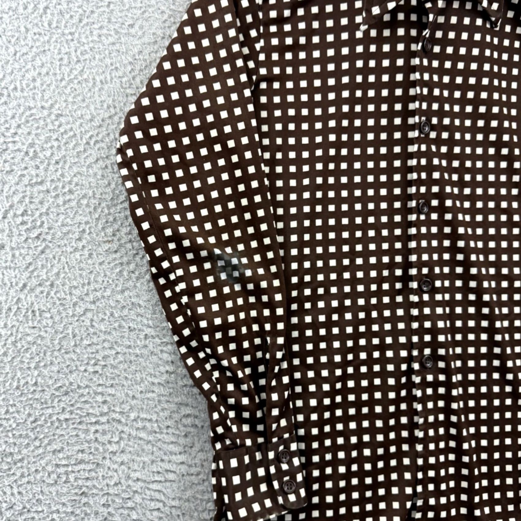 DANCER VINTAGE Disco Spirit of California 70s Button-Up Shirt Mens M Brown Long Sleeve Geometric Abstract Dance Casual Party/Cocktail Travel Size US M / EU 48-50 / 2 - 4 Thumbnail