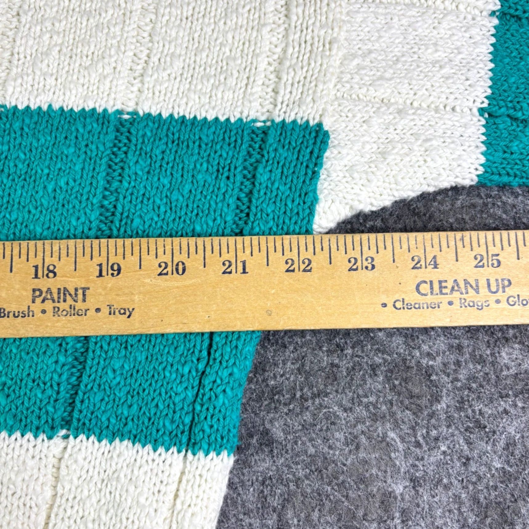 Harmony VINTAGE Lake Harmony Rowing Club Sweater Mens L White Teal Blue Stripe USA Size US L / EU 52-54 / 3 - 3 Thumbnail