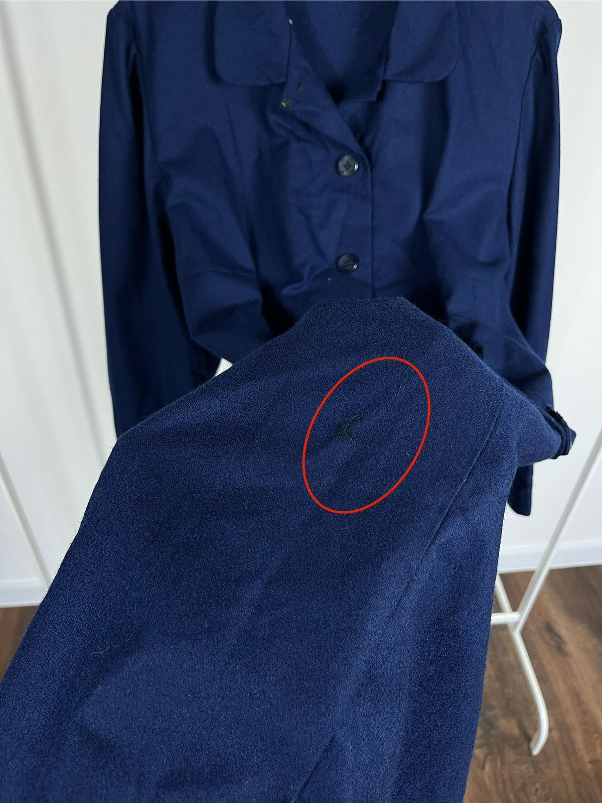Other Vintage Blue Wool Worsted Robe Housecoat Dressing Gown Size US S / EU 44-46 / 1 - 7 Thumbnail