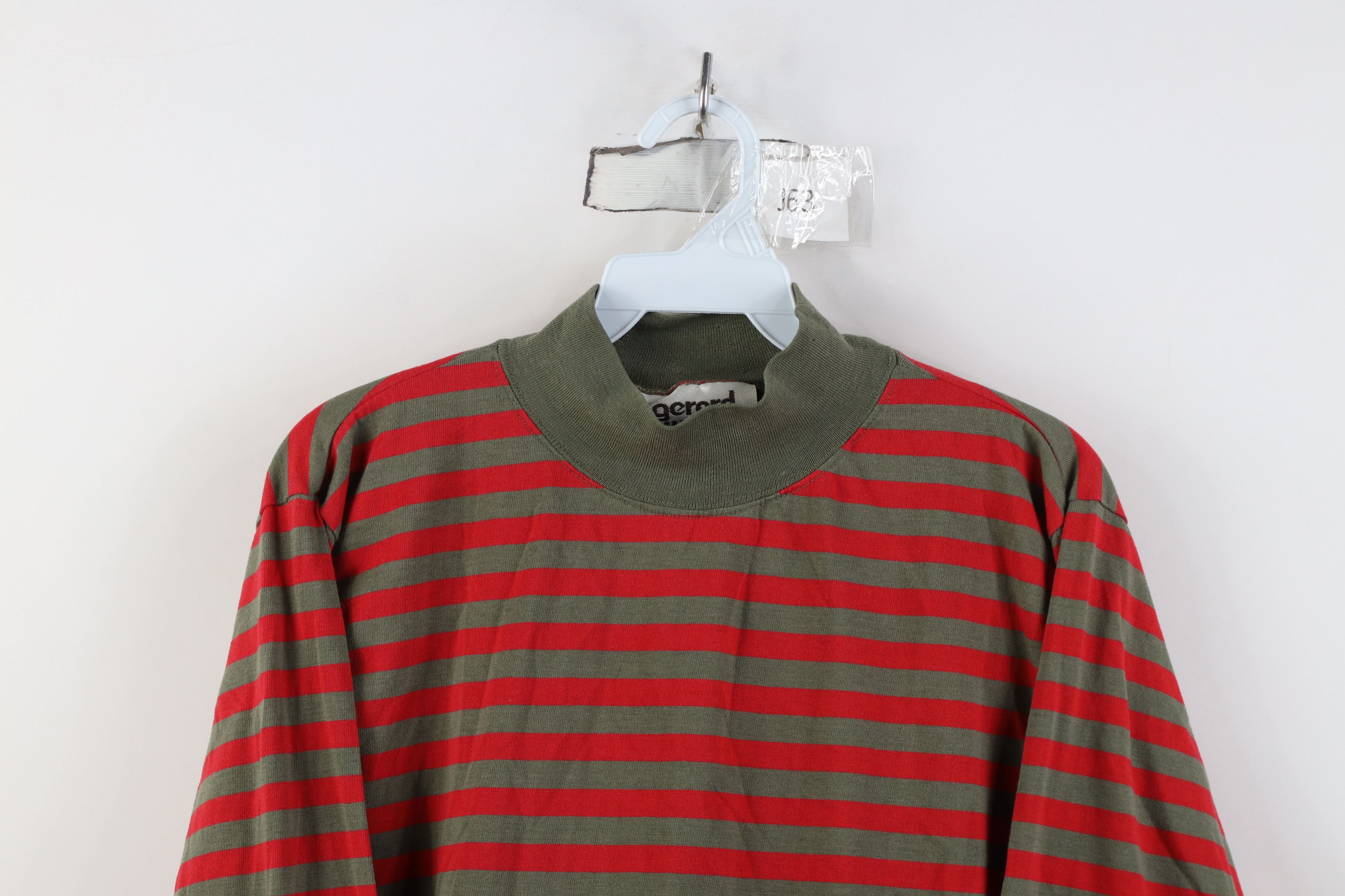 Vintage Vintage 70s Streetwear Striped Mock Neck Long Sleeve T-Shirt Size M / US 6-8 / IT 42-44 - 2 Thumbnail