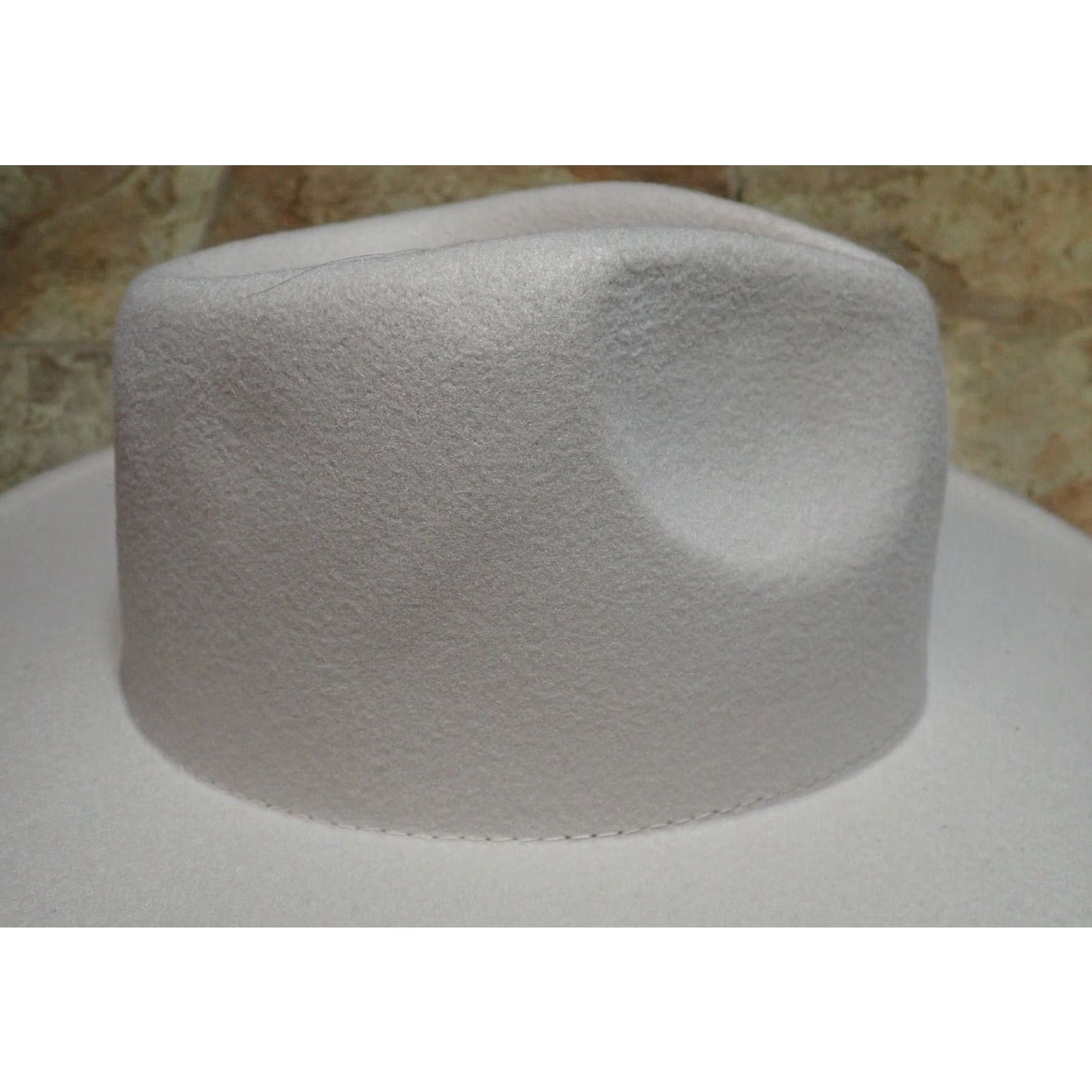 FELT Vegan Felt Fedora Rancher Creamy Ivory Western Hat Adult Unisex One Size Size ONE SIZE - 6 Thumbnail