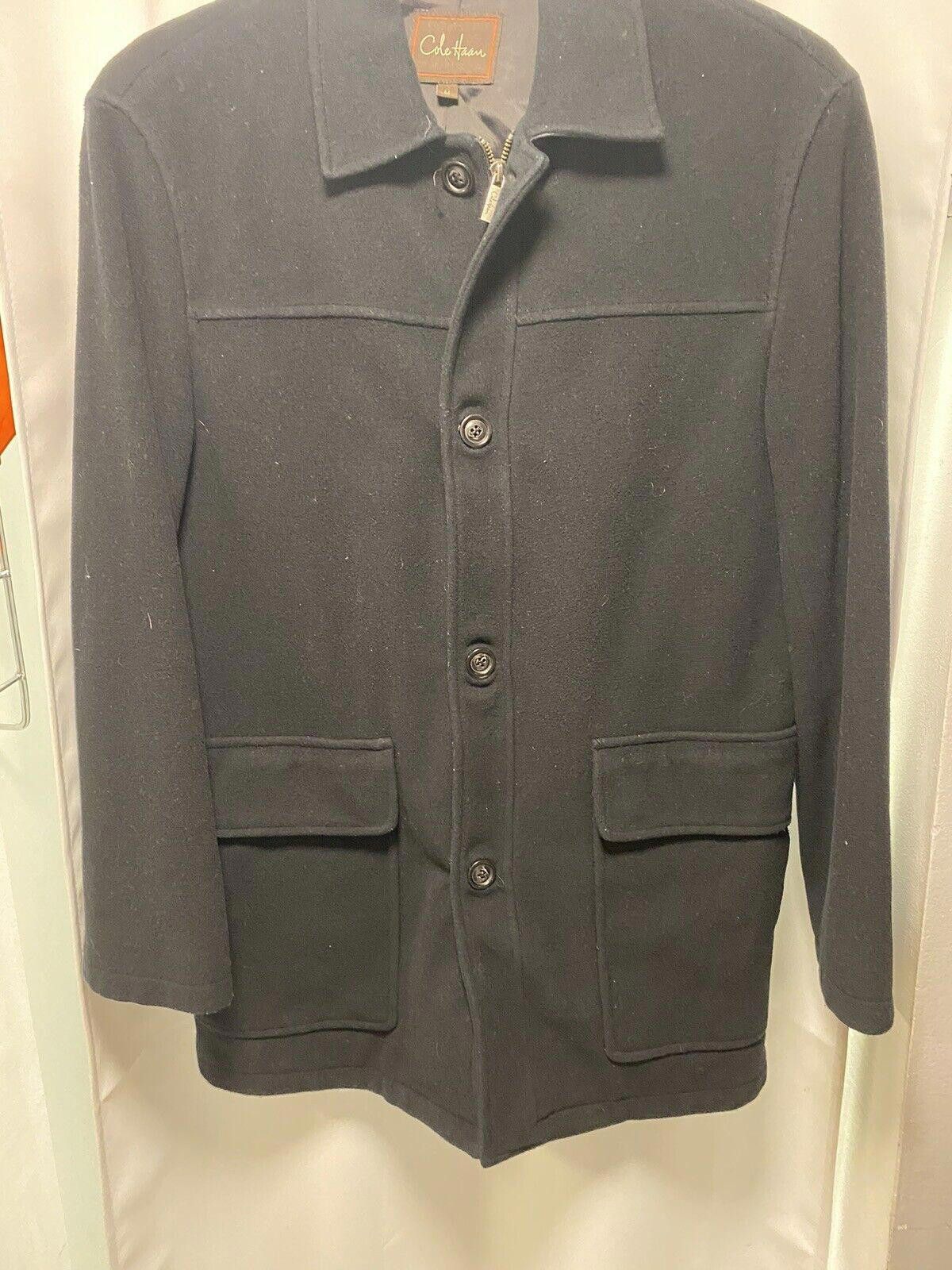 Cole Haan Wool Cashmere Top Coat Black Size M