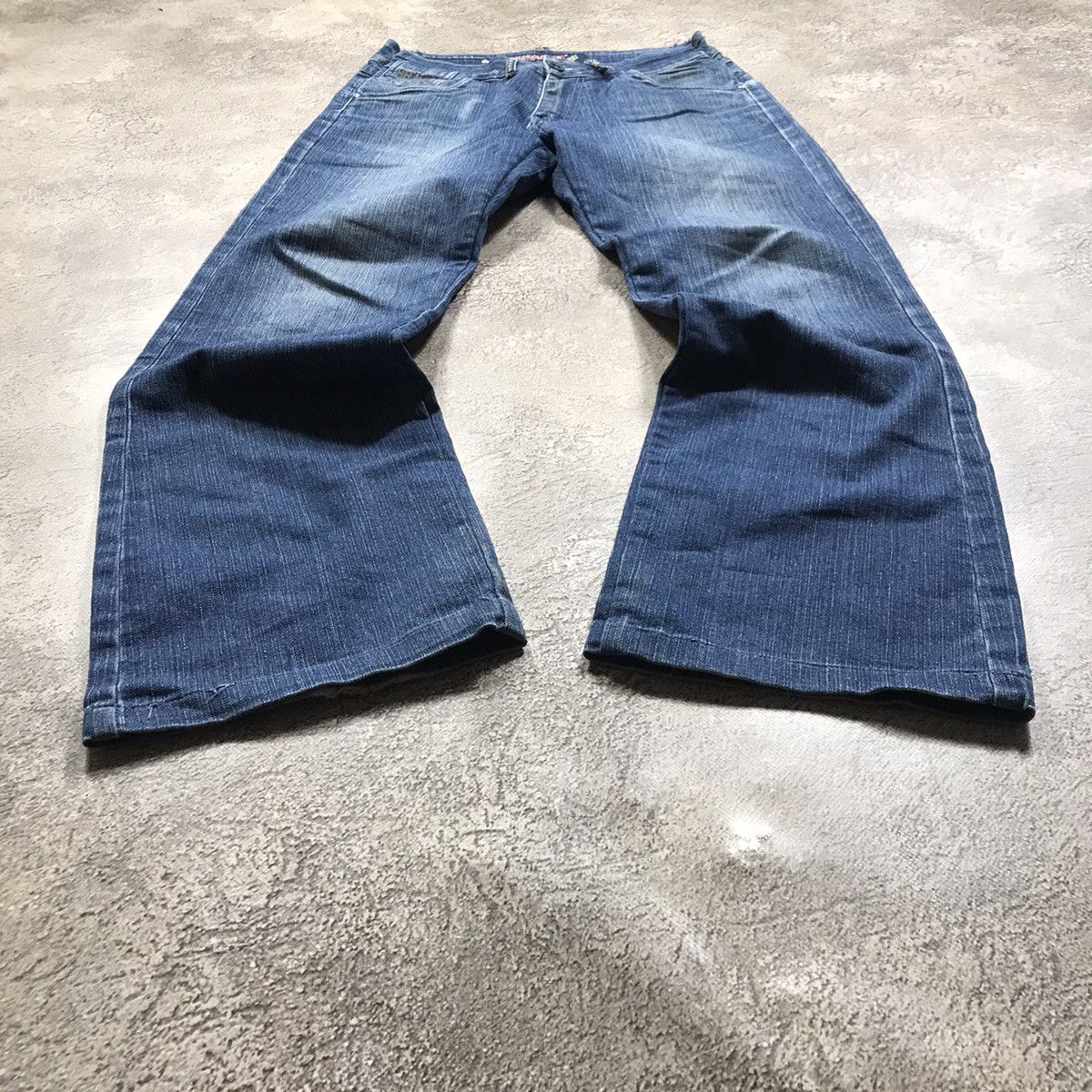 Vintage Vintage 90s Distressed Baggy Wide Leg Jeans Grunge Y2K 27 Size 27" / US 4 / IT 40 - 1 Thumbnail
