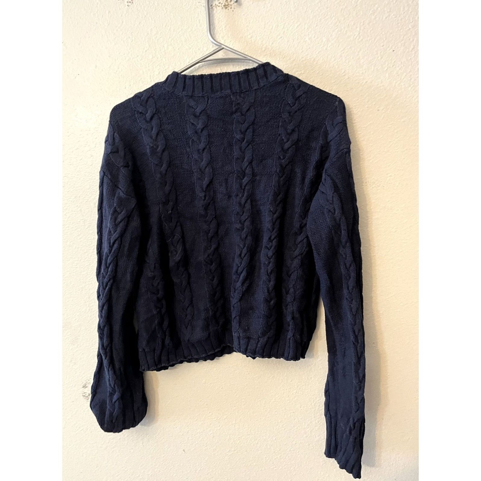 Sanctuary Sanctuary Sweater Pullover Medium Navy Blue Cable Knit Long Sleeve Casual Size M / US 6-8 / IT 42-44 - 2 Thumbnail
