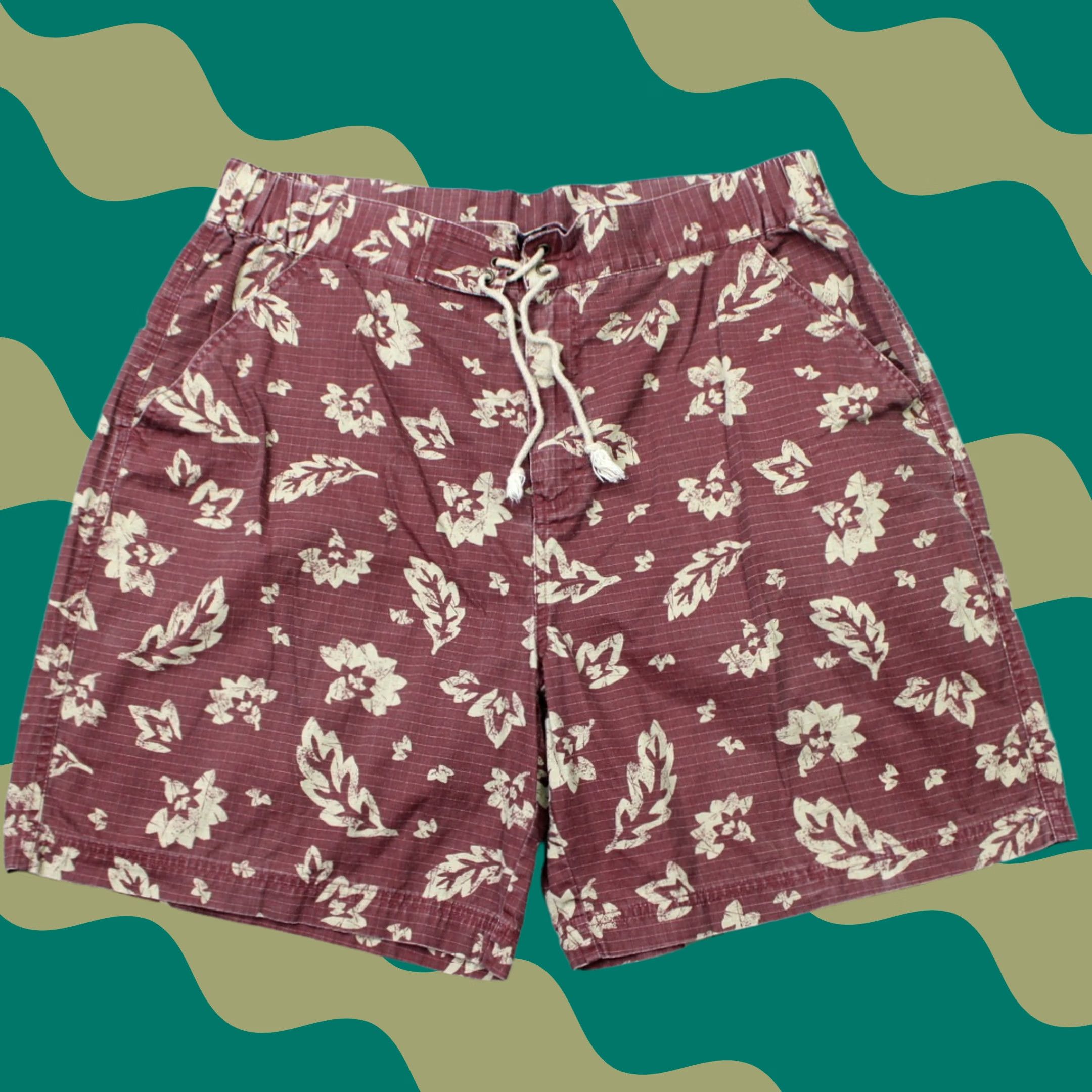 The Territory Ahead Territory Ahead Shorts Mens XL Red Floral 7" Drawstring 100% Cotton Hybrid Pants Chino Relaxed? Size US 36 / EU 52 - 1 Thumbnail