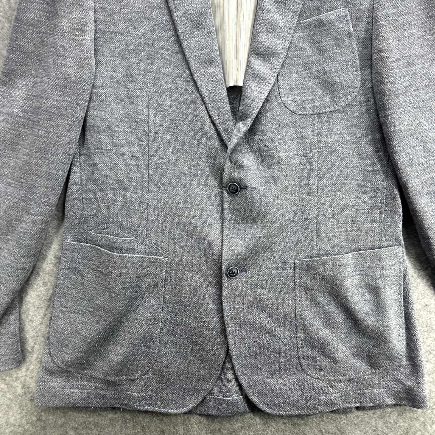 Vintage VINTAGE Flynt Blazer Mens 42 Long Gray Linen Nylon Unstructured Sport Coat Jacket Pockets Size 42R - 4 Thumbnail