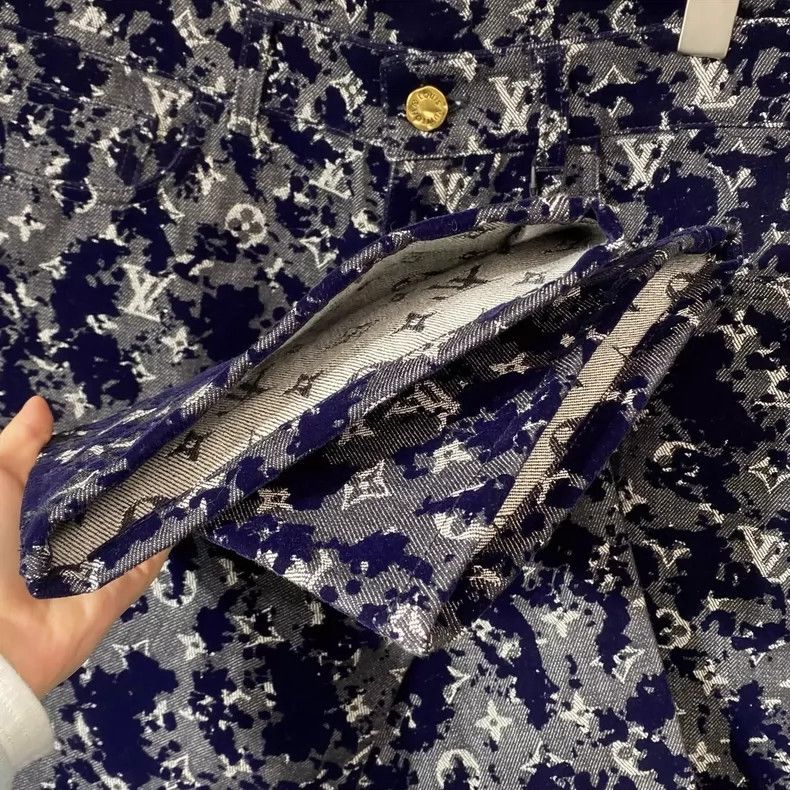 Louis Vuitton LOUIS VUITTON Flocking presbyopia full print jeans 2504-Nex Size US 34 / EU 50 - 4 Thumbnail