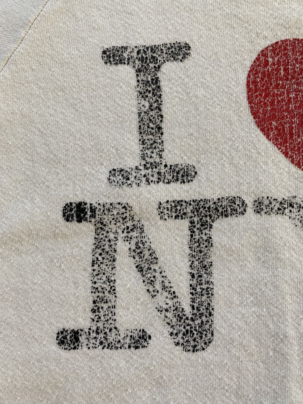 Jerzees Vintage 80’s I❤️NY New York Faded Raglan Crewneck Sweatshirt Size US XS / EU 42 / 0 - 4 Thumbnail