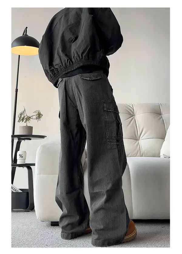 Jean Arisawa x Kaori Multi Pocket Cargo Loose Wide Leg Jeans Size US 32 / EU 48 - 5 Thumbnail