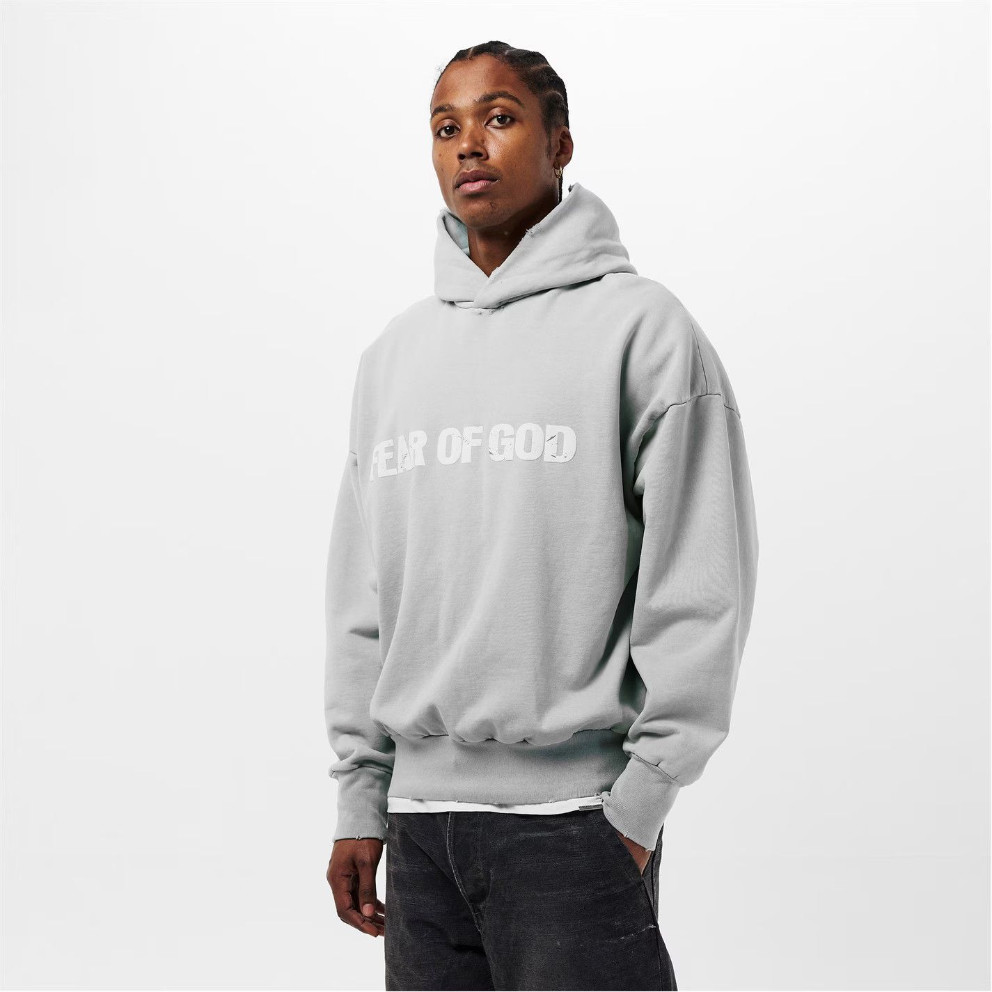 Fear of God o1g2r1mq0426 Heaven Pull Over Relaxed Fit Hoodie in Grey Size US M / EU 48-50 / 2 - 4 Thumbnail