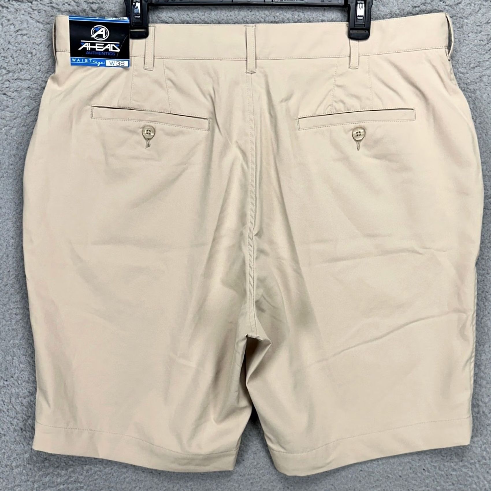 Vintage Ahead Extreme Mens Chino Golf Shorts 38 Light Tan Performance Tech Stretch NEW Size US 38 / EU 54 - 2 Thumbnail