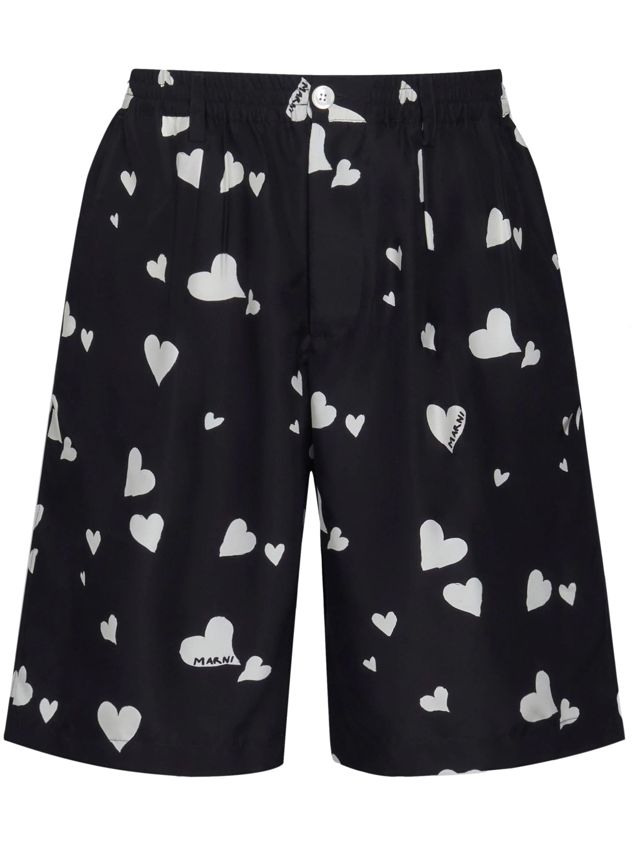 Image of Marni O1W1Db10524 Heart Shorts In Black, Men's (Size 30)