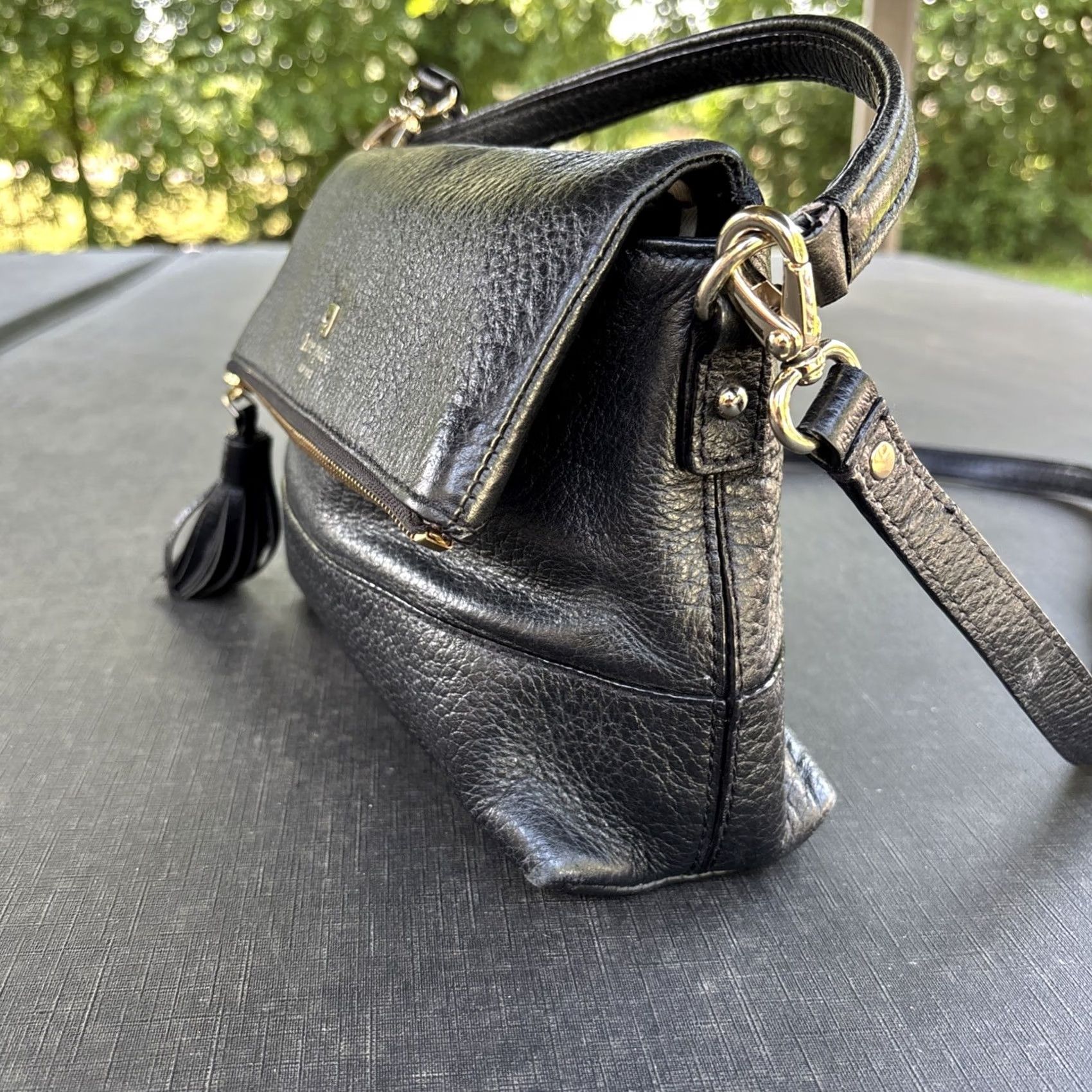 Vintage kate spade new york Crossbody Shoulder Bag Black Pebbled Leather Southport Ave Carmen Size ONE SIZE - 4 Thumbnail