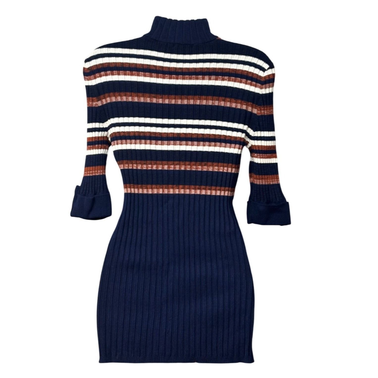 Style & Co Style & Co Mock Neck ribbed Elbow-sleeve, Striped Sweater, S Size M / US 6-8 / IT 42-44 - 5 Thumbnail